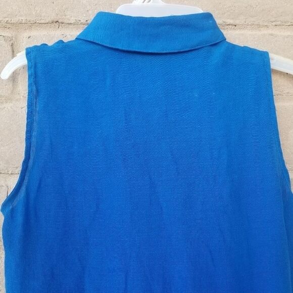 FEVER SLEEVELESS BLUE PLEATED TOP. SIZE S - Picture 10 of 12